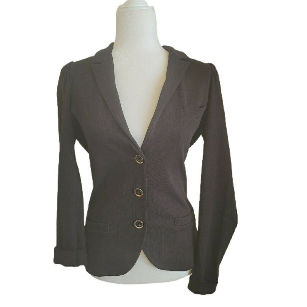 Marc by Marc Jacobs Black 100% Cotton Three-Button Blazer Size X-Small